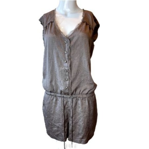 Kensie Women Front Button Romper Jumpsuit Tie Waist #B81848160 Black Size Small - Picture 1 of 7